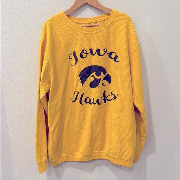 Iowa Hawkeyes Pressbox Yellow Microrib Inside Out Sweatshirt Size XL - Picture 1 of 7